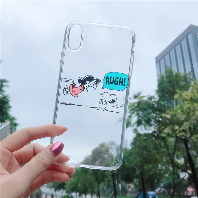 2 Cute Peanut Comic puppy Cartoon Charlie Brown Lucy couple case for iphone x xr xs max 6 6s 7 8 plus Soft silicon cover coque - Цвет: 2