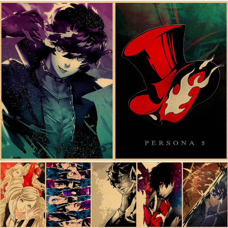 Настенные постеры Persona 5 винтажный настенный плакат Декор для дома аниме спальни