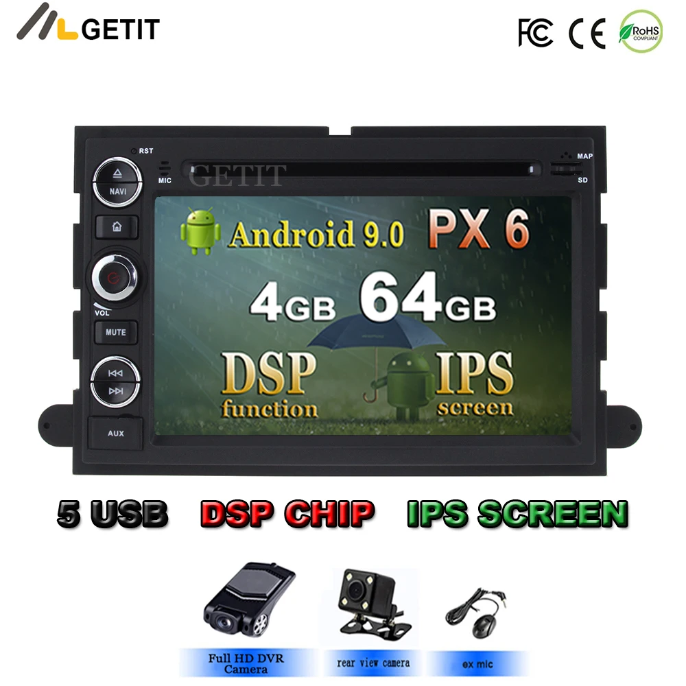 Ips Android 9,0 4 г 64 г автомобильный dvd-плеер для Ford 500/F150/Explorer/Edge/Expedition/Mustang/fusion/frestyle gps радио