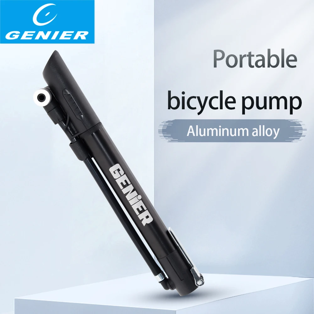 GENIER Mini Pump Portable Bicycle Air Ball Toy Tire Inflator Valve MTB Bike With Barometer Parts | Спорт и развлечения