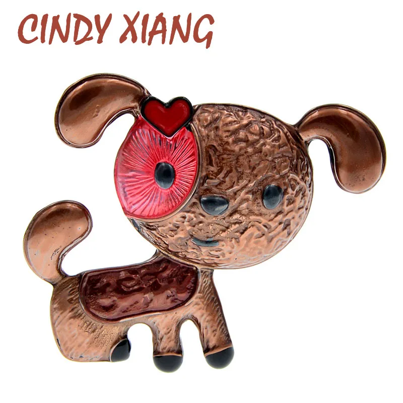 Женская эмалированная брошь CINDY XIANG в виде собаки милый щенок модный дизайн 2