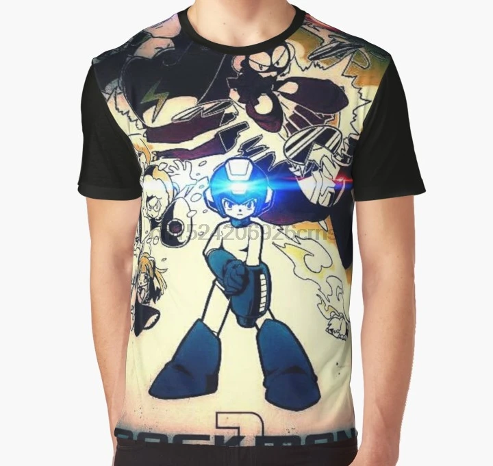 Принт по всему миру, 3D футболка, Мужская забавная футболка rockman 1, полная печать, большой принт, графическая футболка