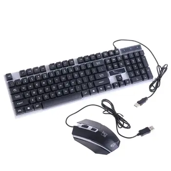 

USB Charging Light Keyboard and Mouse Kit Rainbow LED Gaming Equipment for PS4 R9JA