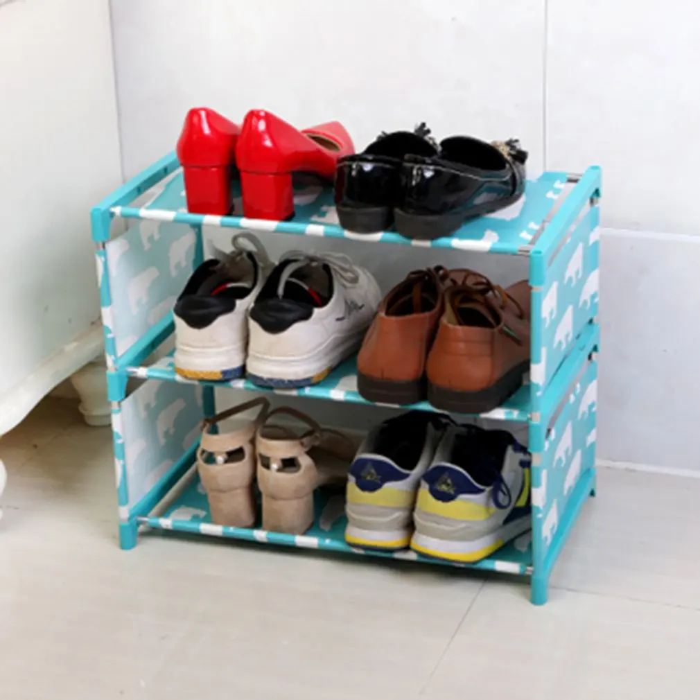 3/4 яруса нетканый стеллаж хранение обуви прихожей шкаф Органайзер держатель двери для хранения обуви шкаф полка DIY мебель для дома
