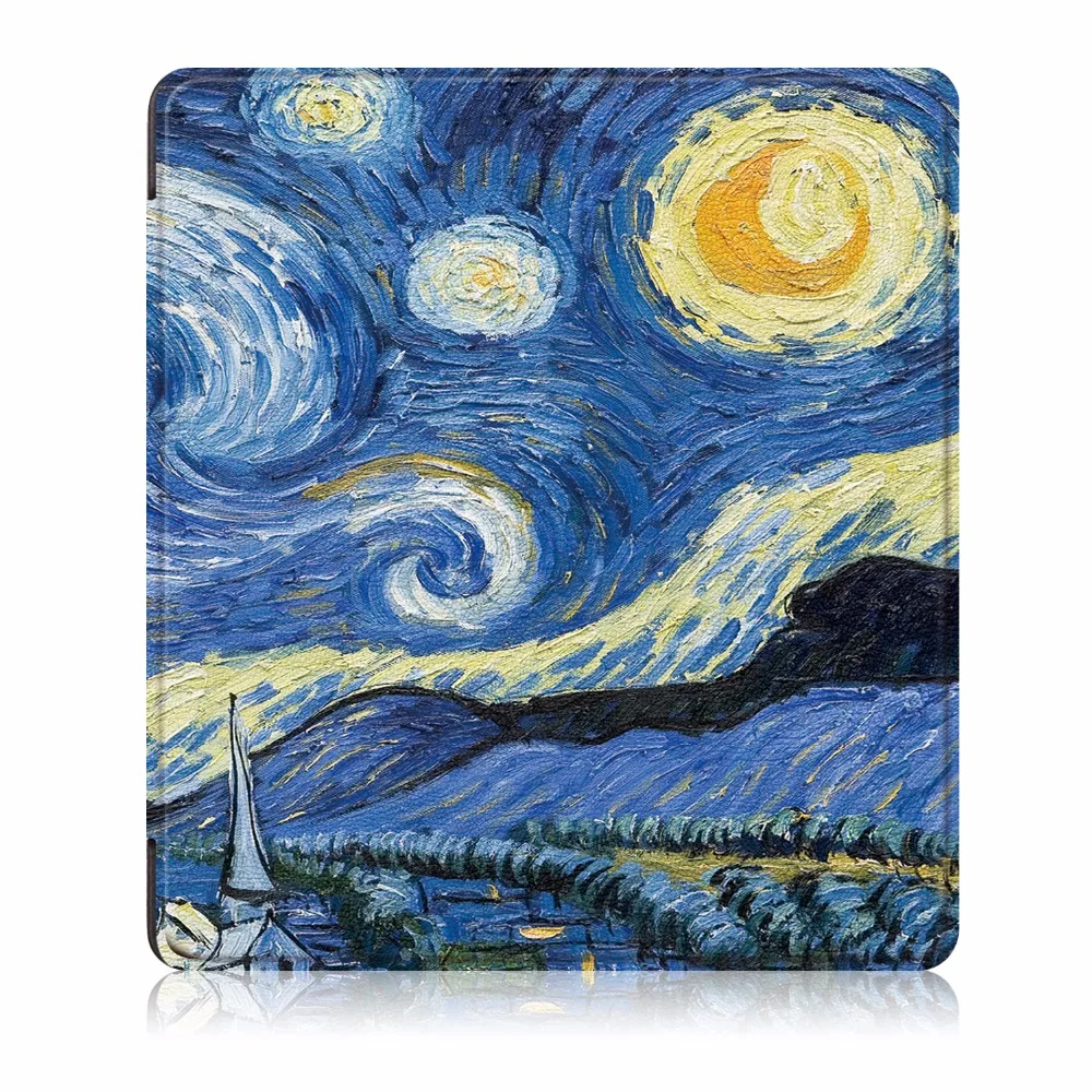 Для Amazon Kindle Oasis чехол с принтом из искусственной кожи Смарт-Спящий флип чехол Funda Coque Capa Shell+ стилус