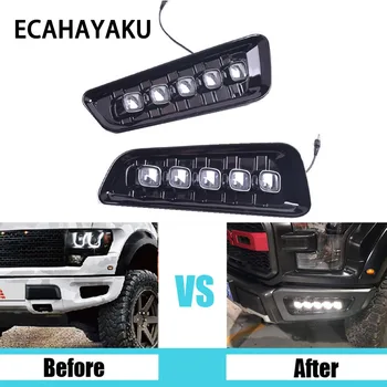 

ECAHAYAKU Driving Light LED Daytime Running Light Fog Lights DRL For Ford F150 Raptor SVT 2016 2017 2018 with yellow signal lamp