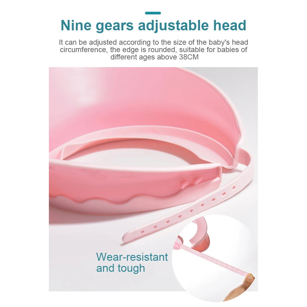 Детская шапочка для душа мягкая регулируемая ручная защита ушей шампунь ванны