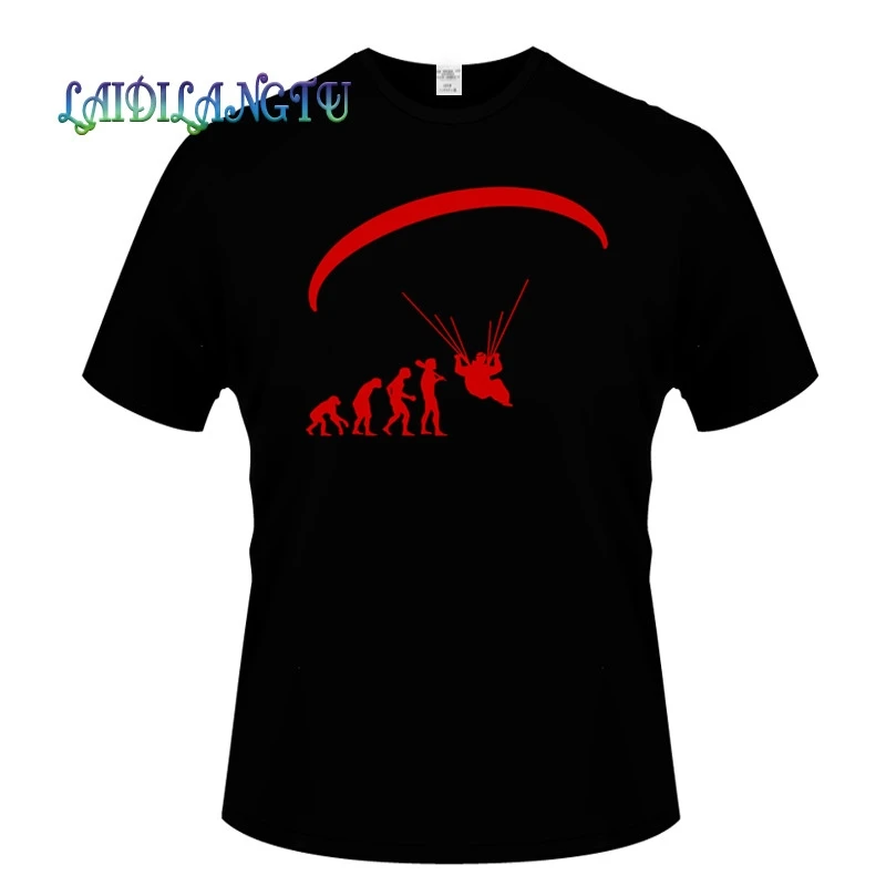 black Новая мода лето Born To Fly Evolution Of Paragliding paragliers Футболка мужская одежда топы футболки короткий рукав Футболка - Цвет: black