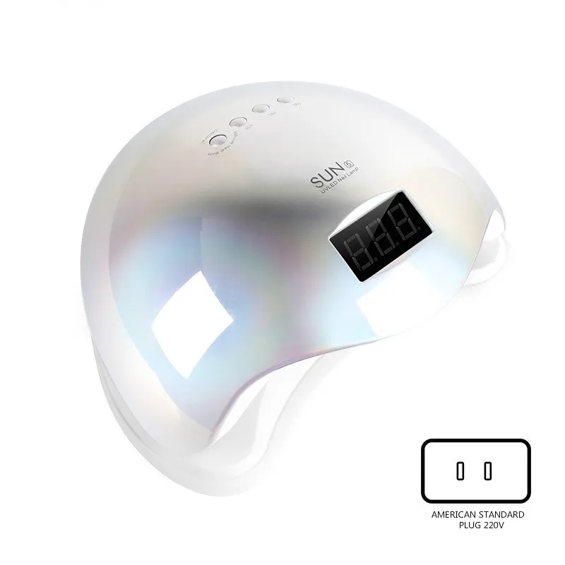 SILVER-220V-AMERICAN 48 Вт Профессиональный светильник для ногтей сушилка 3 цвета 180 градусов без мертвого угла облучения выпечки сухой УФ фототерапия Клей Сушилка для ногтей - Цвет: SILVER-220V-AMERICAN