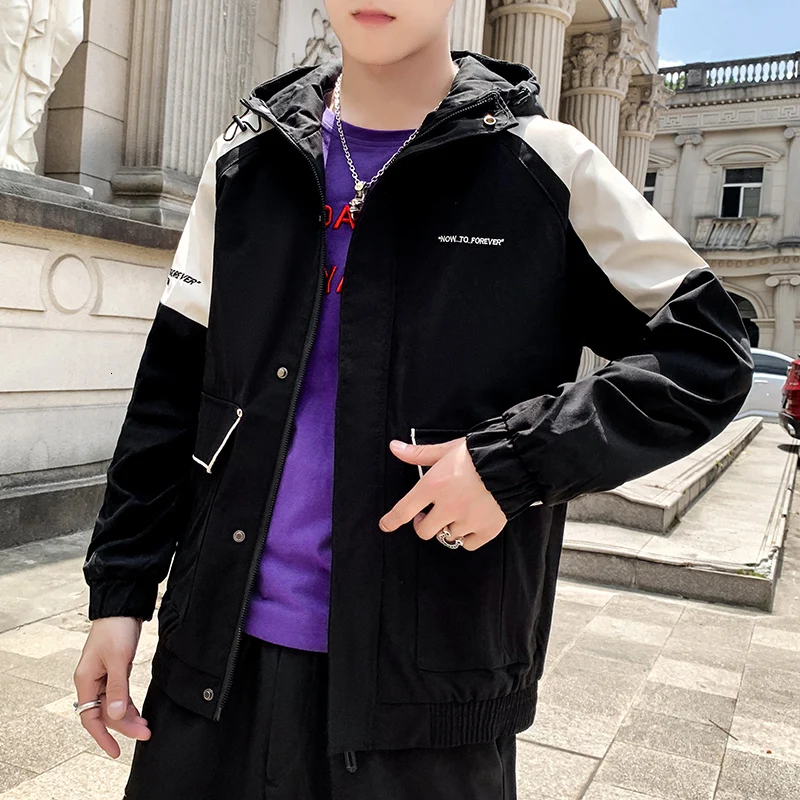 UYUK Autumn Korean Version Of The Handsome Trend Tooling Casual Fashion Temperament Embroidery Hooded Men's Jackets Streetwear UYUK Autumn Korean Version Of The Handsome Trend Tooling Casual Fashion Temperament Embroidery Hooded Men's Jackets Streetwear