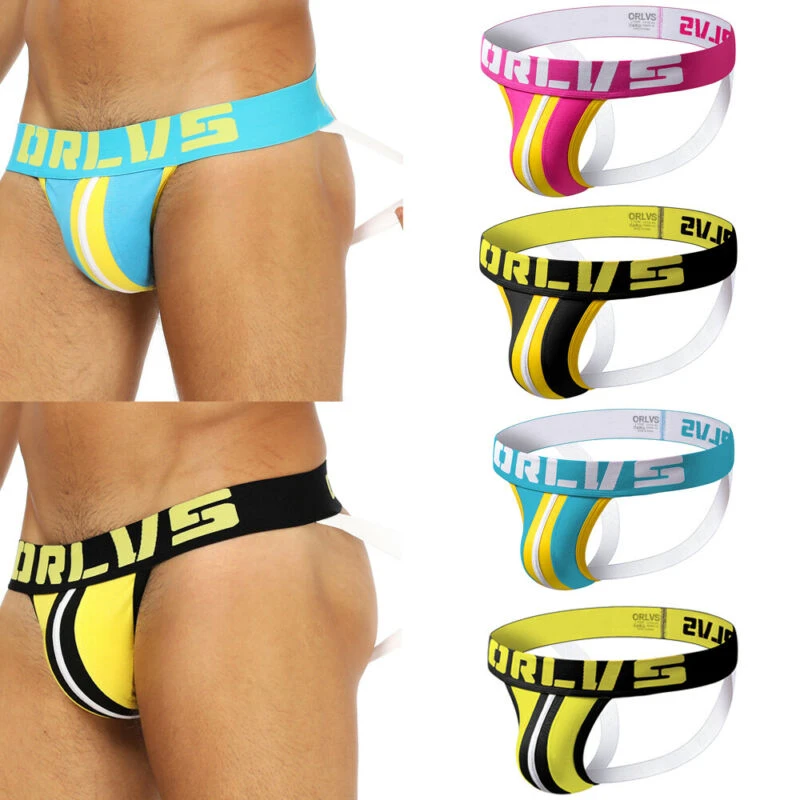 New arrival sexy casual Men Briefs Jock Strap Breathable Underwear Backless Jockstrap Underpant Thong Black Blue Pink Yellow mens briefs sale