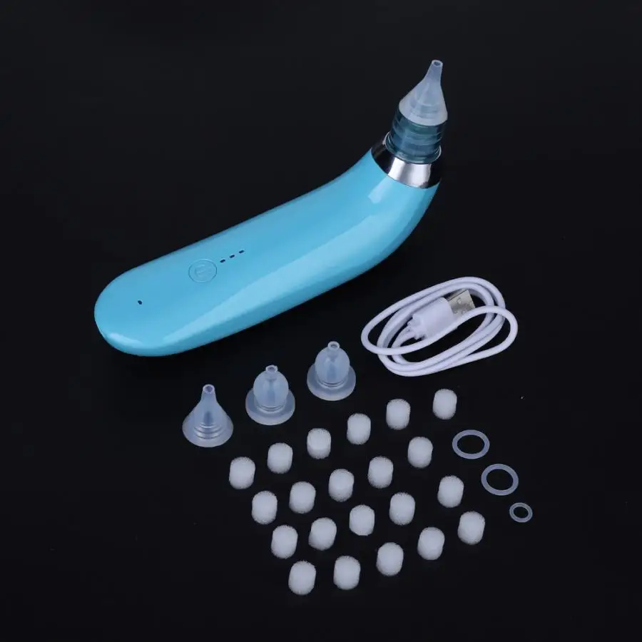 Water Blue Детский носовой аспиратор, Электрический Безопасный Очиститель носа, нюхание, уход за ребенком, кончик носа, оральные сопли, присоска для новорожденных, младенцев, малышей - Цвет: Water Blue