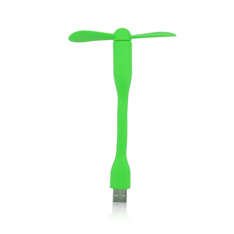 Зеленый Portable USB Fan Flexible Mini removable USB Gadget Fan For Power Bank Notebook Computer Summer USB Gadgets USB Output Hot Sale - Цвет: Зеленый