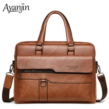 Модный высококачественный кожаный мужской портфель-мессенджер для ноутбука 13 13,3 14 дюймов, сумка-чехол для Macbook Xiaomi, сумки через плечо