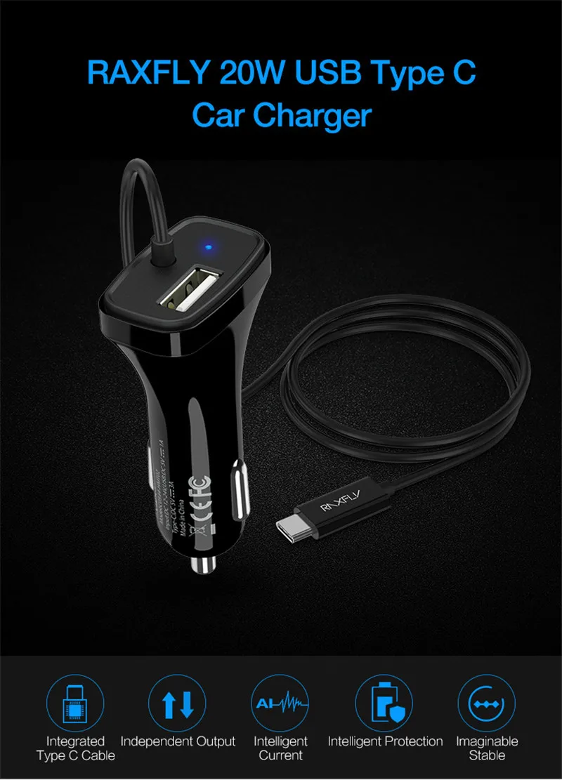 Автомобильное зарядное устройство для телефона, один USB с кабелем для передачи данных type-c, двойное зарядное устройство 5V 1A 3A, зарядная головка для универсального мобильного телефона