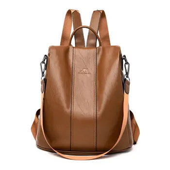 

Women's Bag Leather New Fashion Backpack Outdoor Large Capacity Bag Single Shoulder Bag Student Backpack Anti Theft Travel Bag