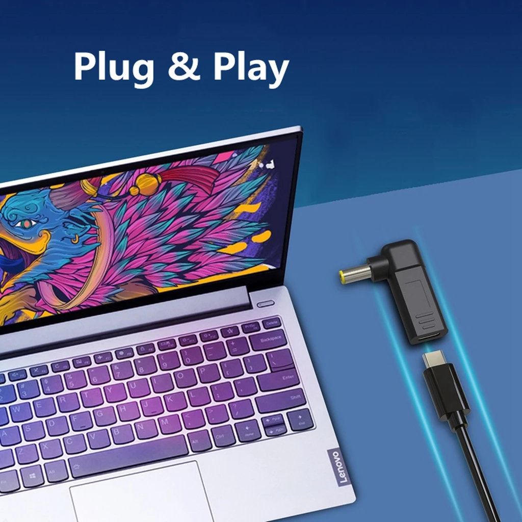 Power Plug Adapter Power Socket Adapter Conversion Plug Plug Conversion Socket Universal Socket Adapter USB Type C Female to Universal Male for Lenovo Hp Dell Asus Acer Notebook Laptop