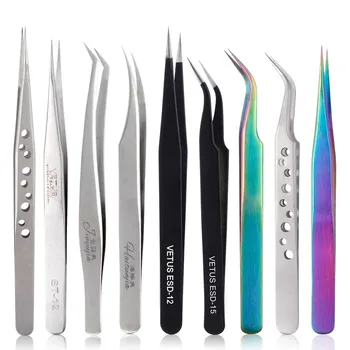 

VETUS Stainless Steel Eyebrow Tweezer False Eyelash Extension Tweezer Repair Hyperfine Non-magnetic Lashes Tool Make Up Tweezers