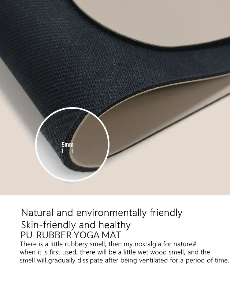 Lezyan Natural Rubber Aesthetic Yoga Mat 5mm Fitness Gym Sports