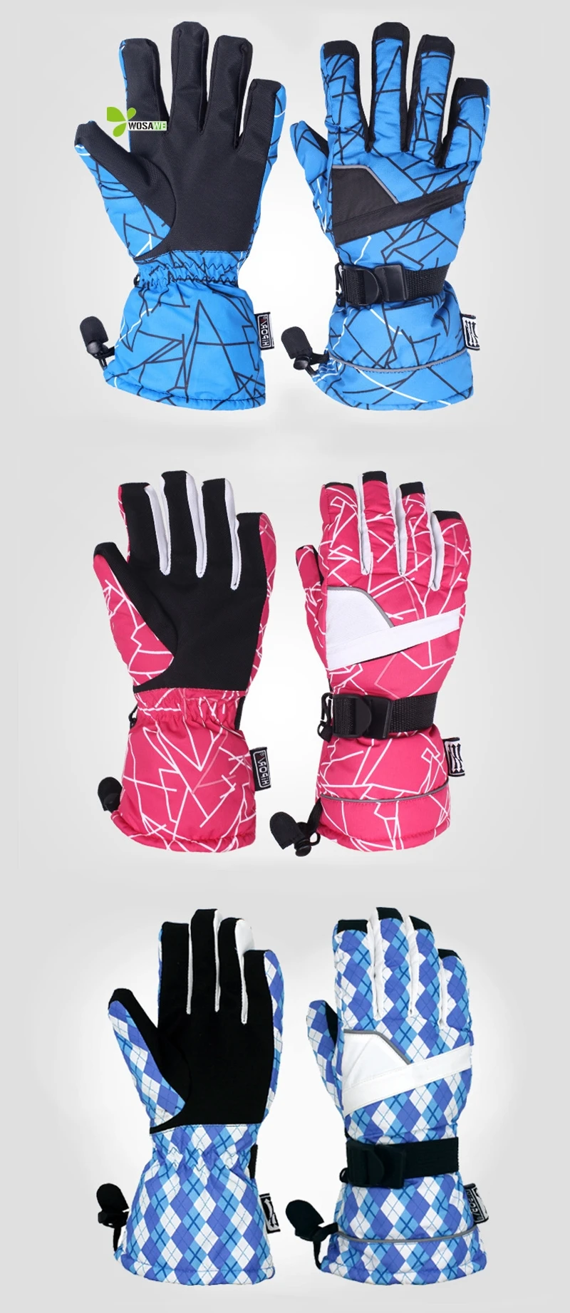 5 водонепроницаемый слой взрослых зимние лыжные перчатки термо флис скейтборд защита рук теплые сноуборд гоночные спортивные лыжные перчатки