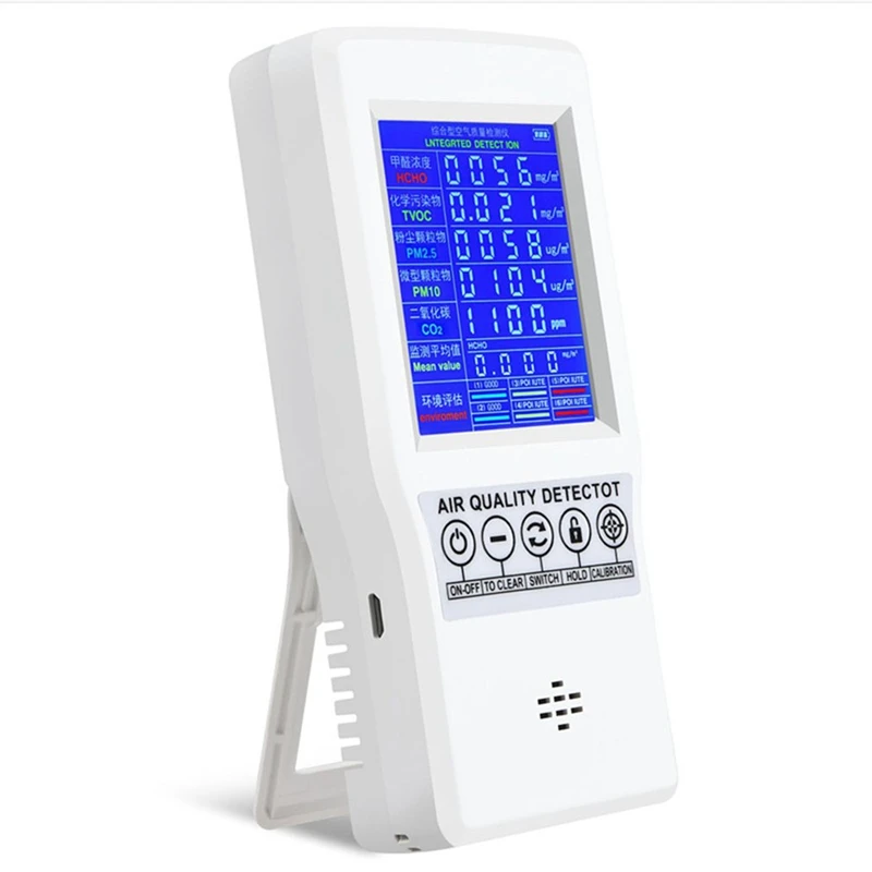 Goede Digitale LCD Formaldehyde Detector HCHO TVOC CO2 PM2.5 PM10 Tester AQI Luchtkwaliteit Monitor Gas Analyzer