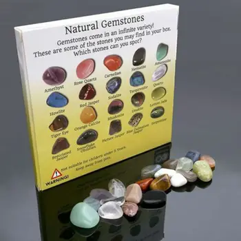 

20pcs Mini Crystal Gemstone Polished Healing Chakra Stone Collection Display Set