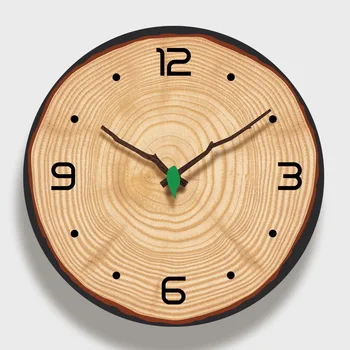 

Nordic Wood Wall Clock Silent Vintage Simple Hanging Wall Clocks Vogue JapaneseLiving Room Duvar Saatleri Home Decoration AC50ZB
