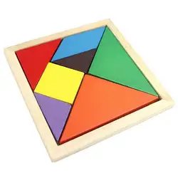 Мульти-Цвет деревянная головоломка Танграм Головоломка Развивающие, обучающие игрушки для детей