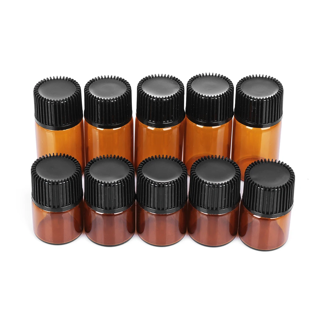 10 шт. 1/2/3/5 мл мини бутылка эфирного масла банка отверстия коричневый редуктор и