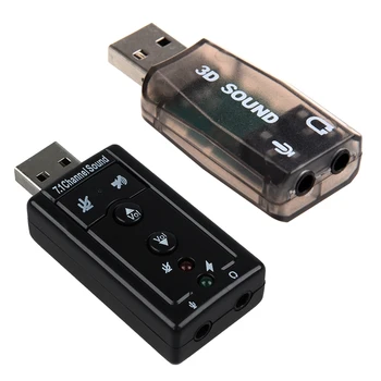 

1 Pcs Instantly External 5.1 USB 3D Audio Sound Card Adapter for PC Desktop Notebook Laptopcreates a Miniphone & 1 Pcs Sound Car