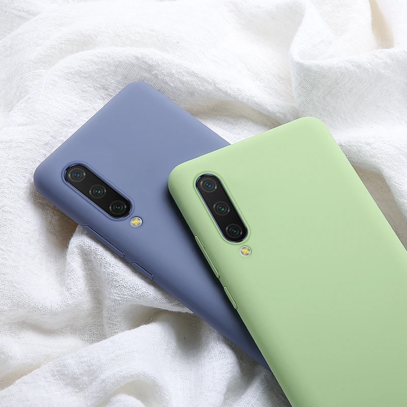 Силиконовый однотонный чехол для Xiaomi Mi A3 9 SE 9T Pro CC9 CC9e Чехлы для жидких телефонов ярких цветов RedMi Note 7 7A K20 Pro мягкий чехол из ТПУ