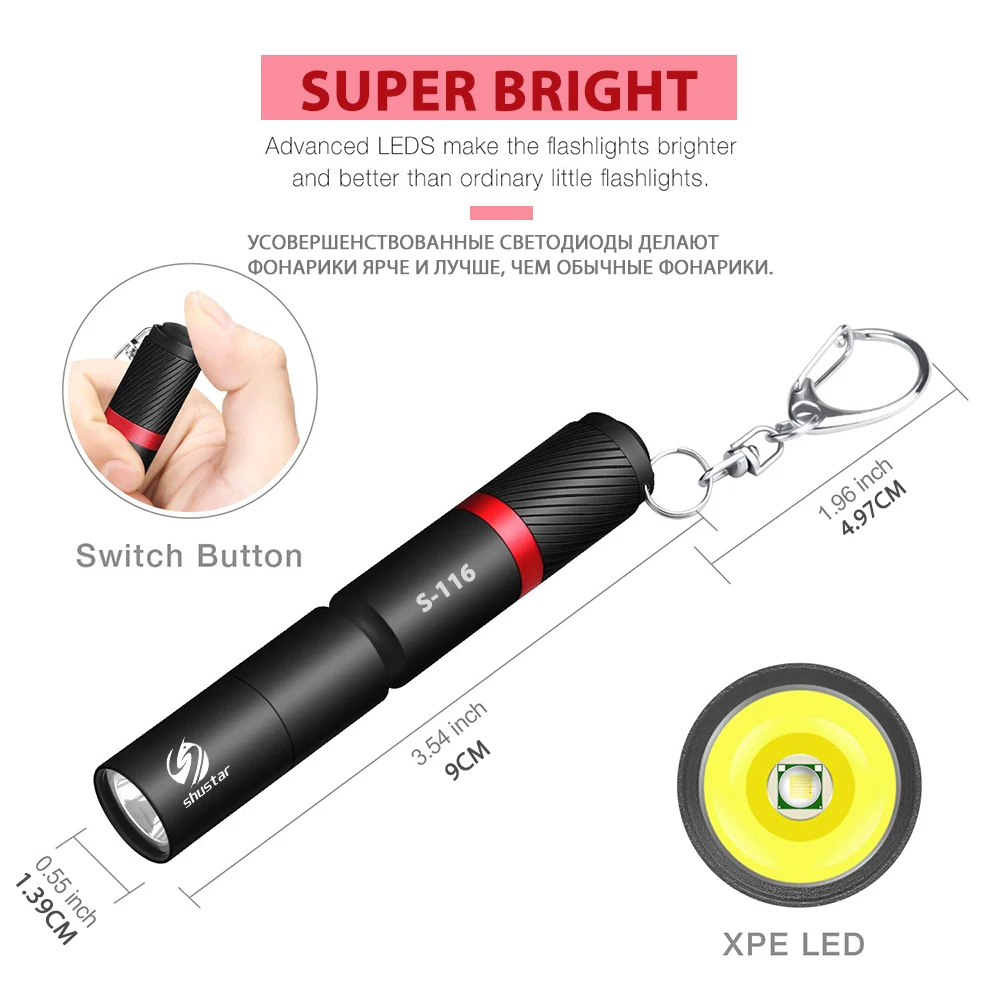 Ultra small LED Flashlight With premium XPE lamp beads IP67 waterproof Pen light Portable light For emergency, camping, outdoor torch laser