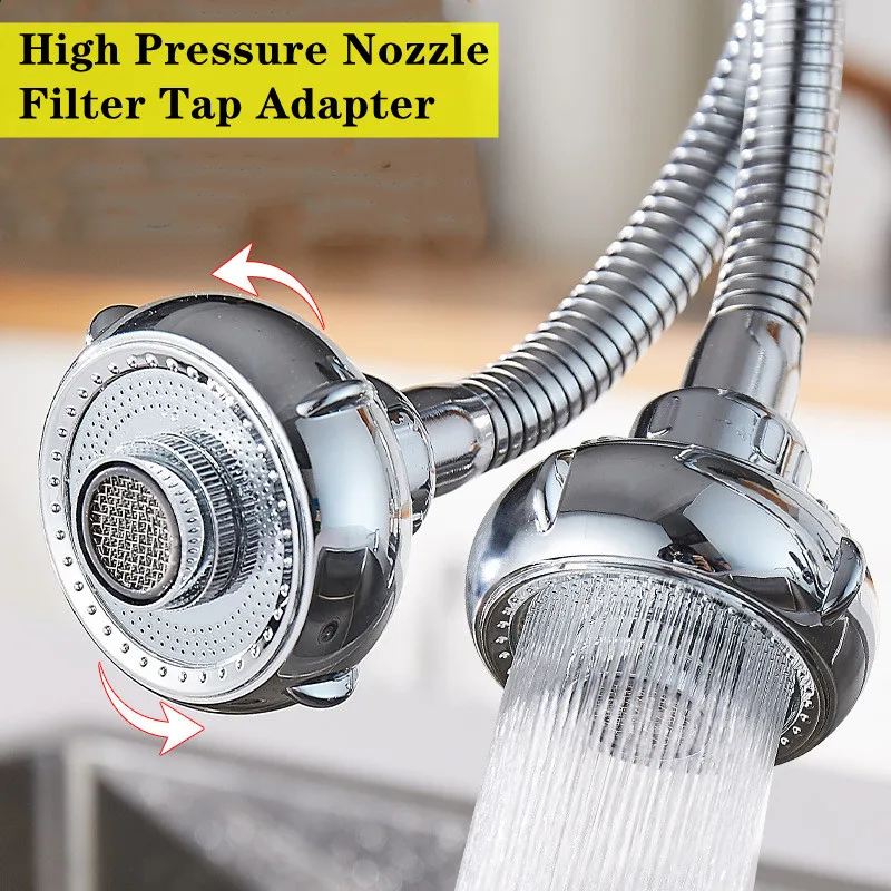 High Pressure Kitchen Faucet Extender Water Saving Aerator Splash Filter Nozzle Tap Adapter
