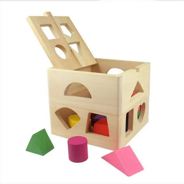 13 Holes Shape Sorter Baby Cognitive Matching Geometric  Wooden Building Blocks Intelligence Box Children Early Eductional Toys 3