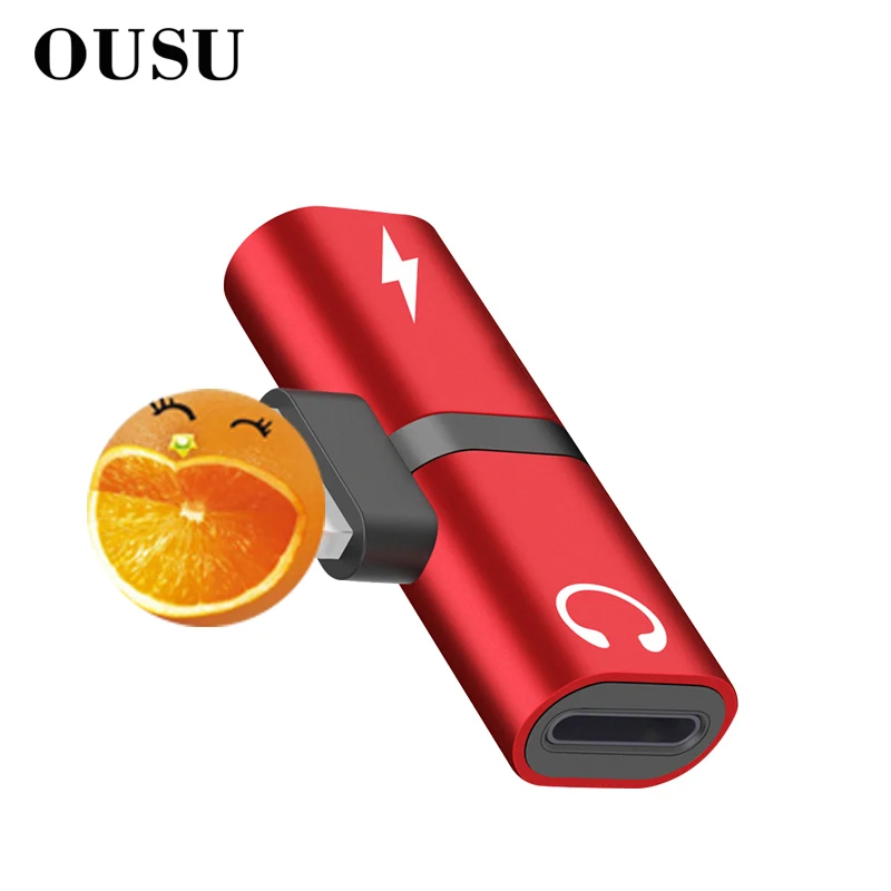 OUSU 2в1 2.1A быстрое зарядное устройство AUX кабель сплиттер наушники адаптер для iphone адаптер для Lightning iphone 7 8 plus