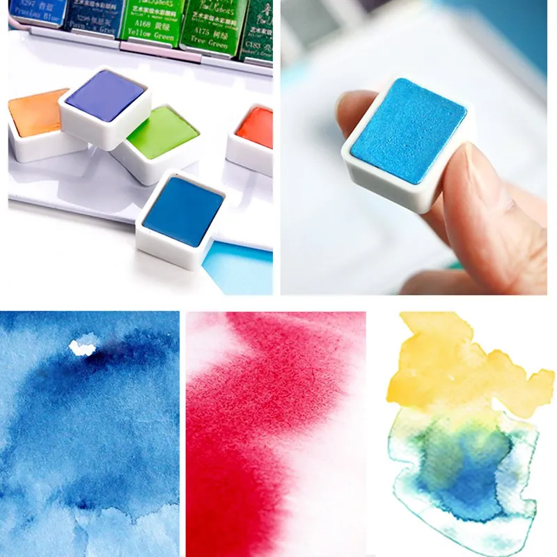 Artist Solid Watercolor Paint Set Professional Water Color Pigment Metal Palette watercolor painting set,watercolor paint,watercolor pigment For Painting Art Supplies