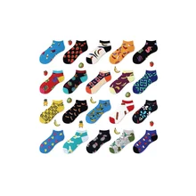Colorful Sport Ankle New Fashion Brand Men's Boat Socks Cartoon Fruit Design Creative Candy Color Customized Socks