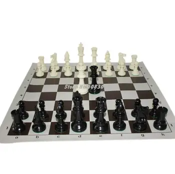 

34pcs Chess Pieces Plastic Complete Chessmen International Word Chess Game Entertainment Without Chess Board 9.7cm