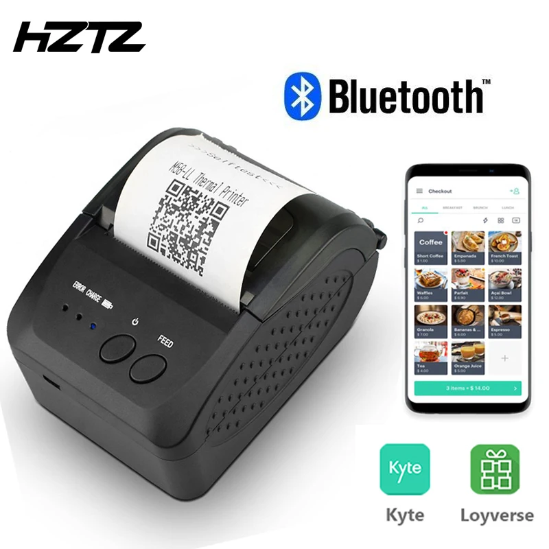 Zjiang 58 мм Bluetooth Термопринтер для чеков беспроводной Pos принтер мобильных телефонов
