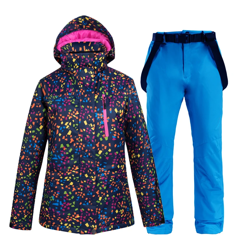 Лыжные куртки и брюки, женский лыжный костюм, комплекты для сноуборда, очень теплые ветрозащитные водонепроницаемые для снежной улицы, зимняя одежда