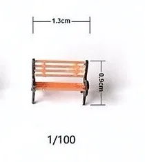 HO N O Scale ABS Plastic Model Chair Park Seat For Garden /Railway/Railroad/Train Layout/Toy DIY 7