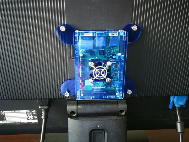 Blue hanging Raspberry Pi 4 Чехол настенный большой дисплей акриловый прозрачный цвет защита для Raspberry Pi 4 Модель B - Цвет: Blue hanging