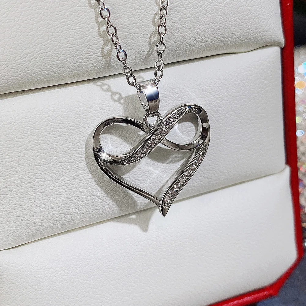 Sterling Silver Necklace heart Pendant 