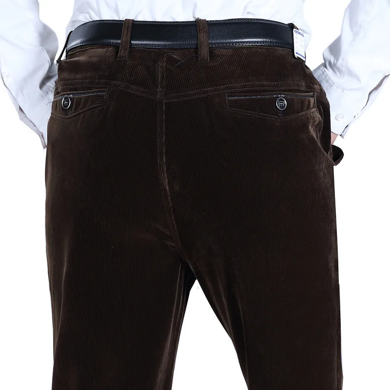 autumn and winter men's thick casual pants corduroy high quality retro fashion straight pants Plus size business trousers
