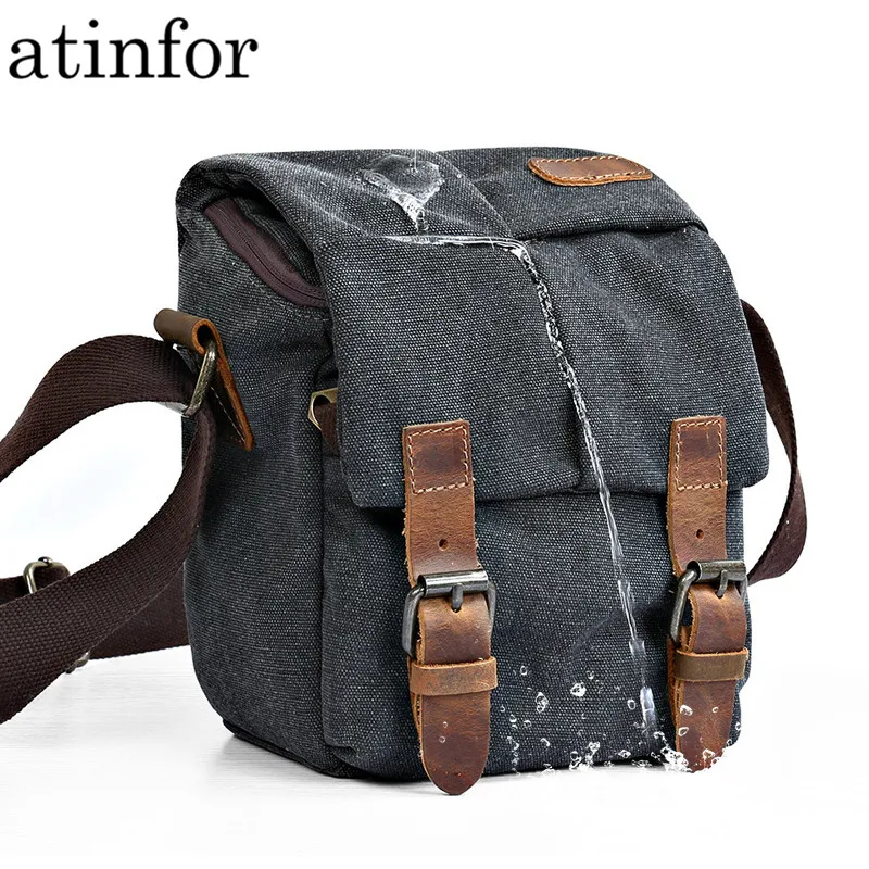 

High Quality Waterproof Canvas Shoulder Messenger Men Flap Bag Small Vintage Camera Crossbody Bags for Man