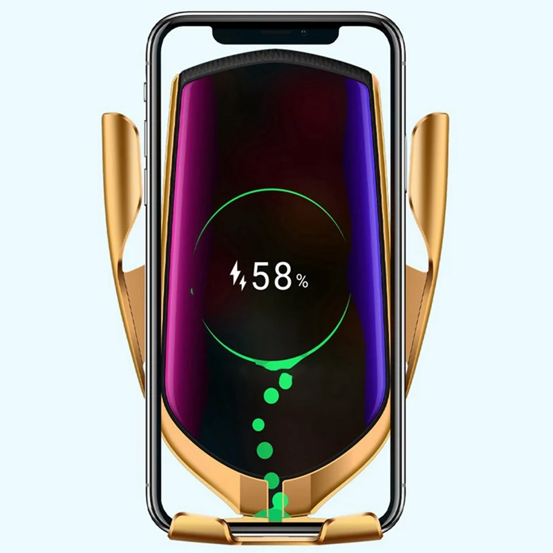 Беспроводное Автомобильное зарядное устройство, инфракрасный индукционный Интеллектуальный автоматический зажим, автомобильное зарядное устройство, автомобильный держатель для телефона, совместимый для IPhone