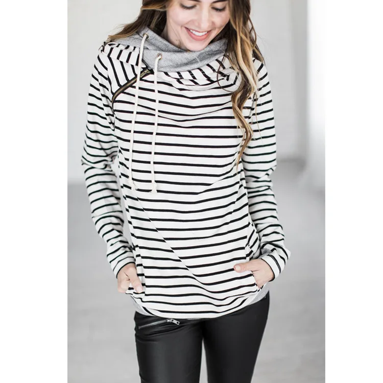 

woman hoodies sweatshirts ladies autumn winter new striped holiday sports elegance clothing sweat shirts hoodies
