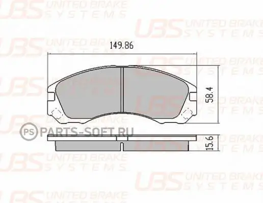 UBS BP1107011 Премиум тормозные колодки для MITSUBISHI OUTLANDER II/III 07-/12-/PAJERO III 00-06/CITROEN C-CROSSER |