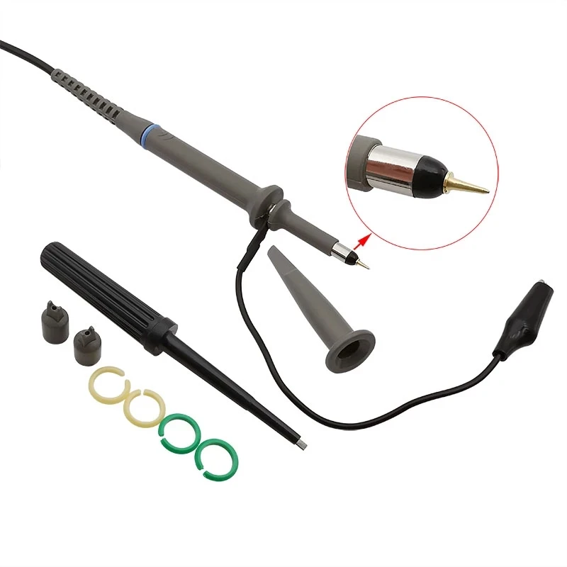 P6100 BNC Oscilloscope Probe DC-100MHz 1X 10X Analyzer Alligator Clip Probes Test Leads With Accessories Kit 2Pcs/lot