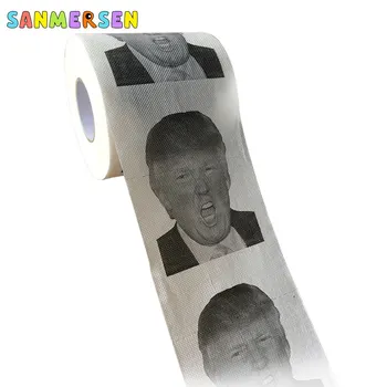 

Joke Fun Paper Tissue Gag Gift Prank Joke Creative Bathroom Funny Toilet Paper President Donald Trump Toilet Paper Supplies